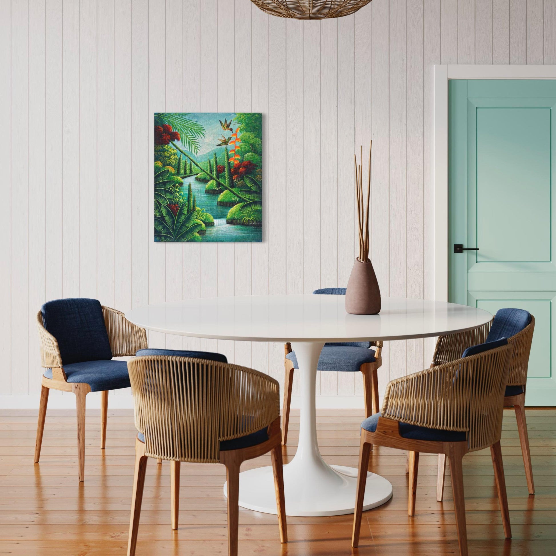 Cascade Enchantment: Waterfalls, Hummingbirds and Birds of Paradise-SQ2815513