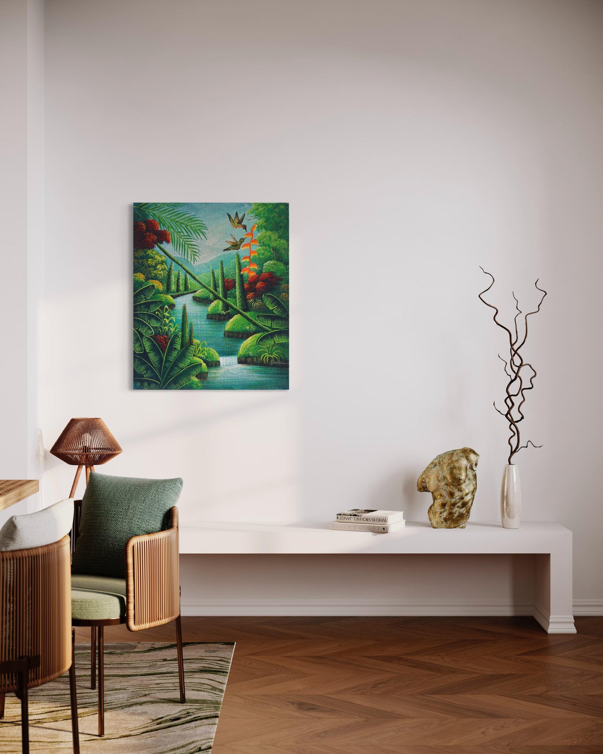 Cascade Enchantment: Waterfalls, Hummingbirds and Birds of Paradise-SQ2815513