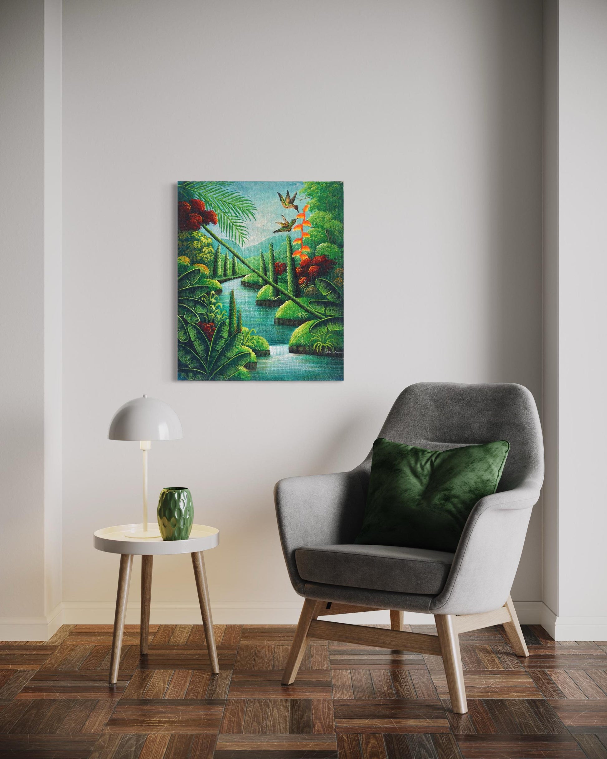 Cascade Enchantment: Waterfalls, Hummingbirds and Birds of Paradise-SQ2815513