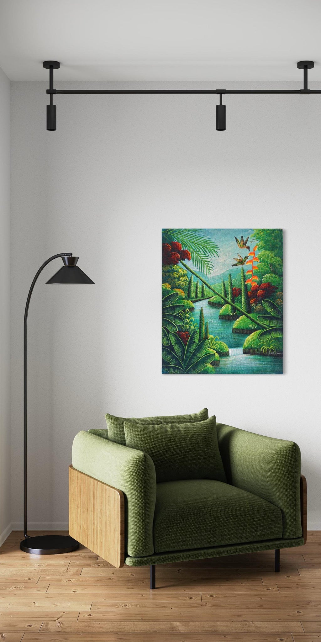 Cascade Enchantment: Waterfalls, Hummingbirds and Birds of Paradise-SQ2815513